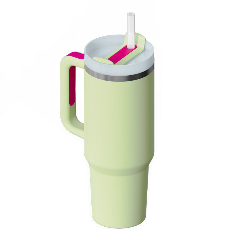 40 oz Insulated Tumbler with Handle and Straw