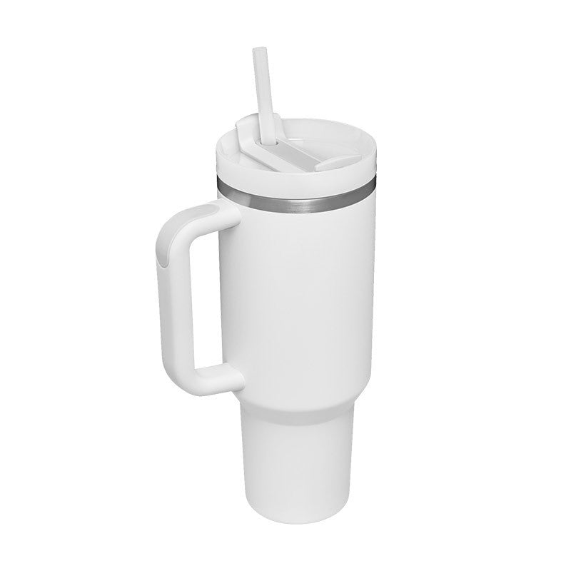 40 oz Insulated Tumbler with Handle and Straw