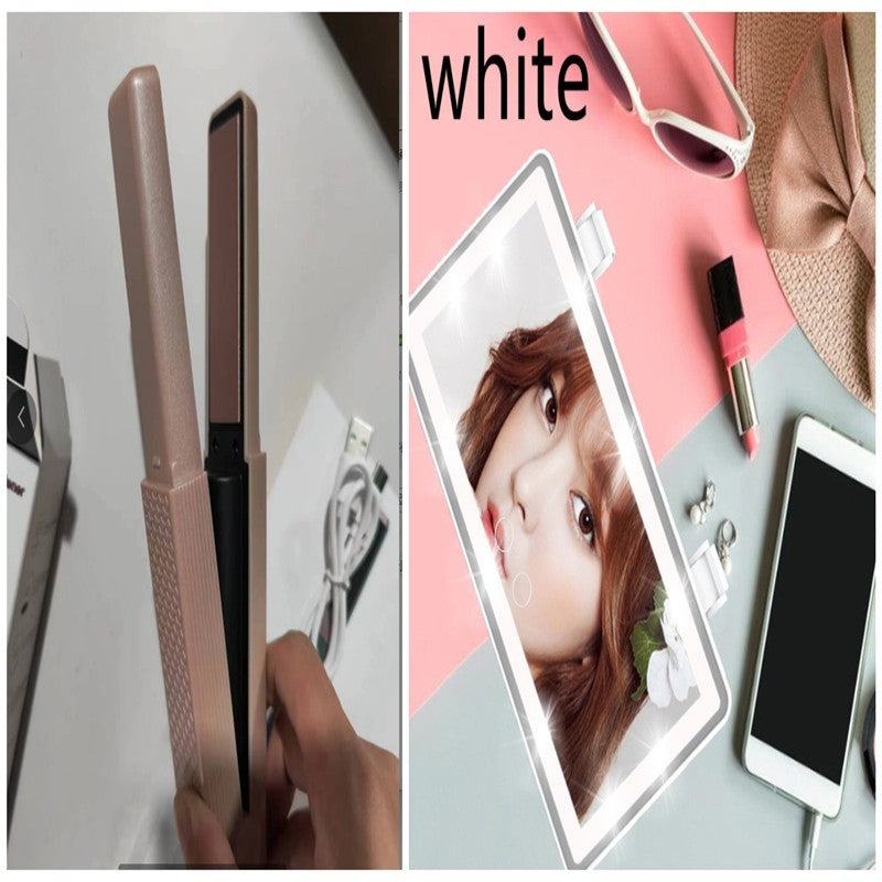 Cordless USB Mini Ceramic Hair Straightener & Curler