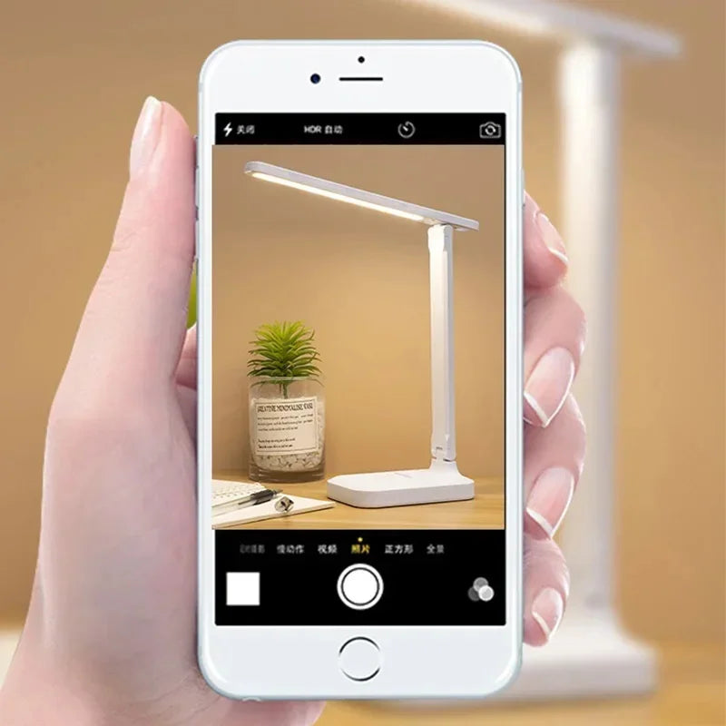 Touch Dimmable LED Folding Desk Lamp with USB Plug