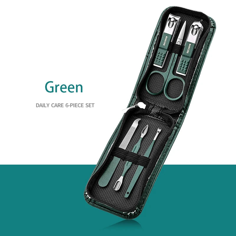 Professional Stainless Steel Nail Care Kit with Travel Case