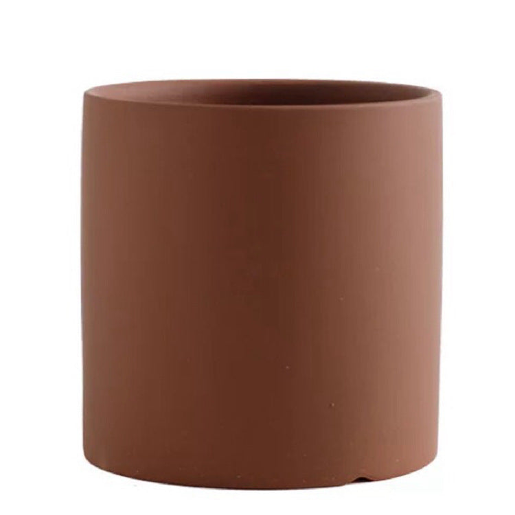 Nordic Industrial Ceramic Flowerpot – Colorful Succulent Planter with Tray