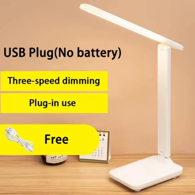 Touch Dimmable LED Folding Desk Lamp with USB Plug