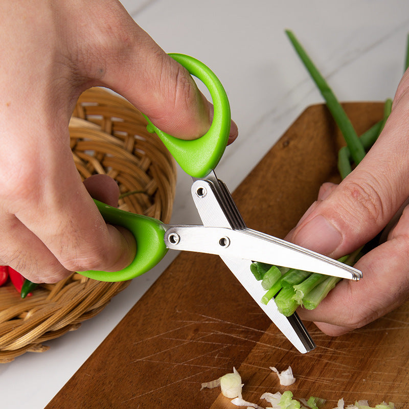 Multifunctional Herb & Onion Scissors – Stainless Steel Blades