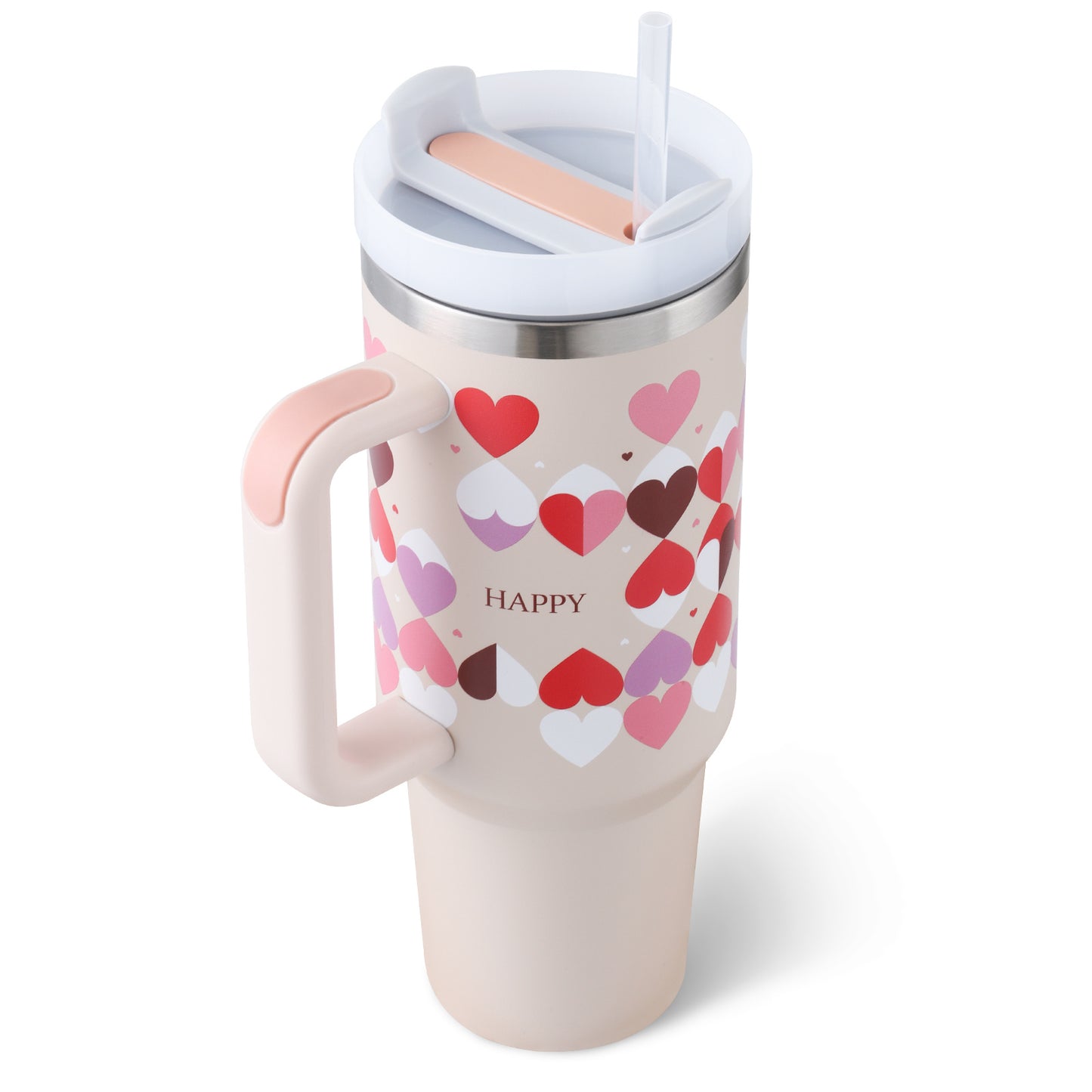 40 oz Insulated Tumbler with Handle and Straw