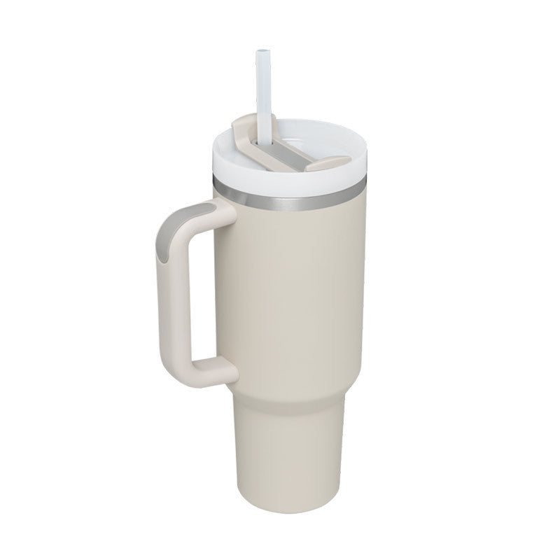 40 oz Insulated Tumbler with Handle and Straw