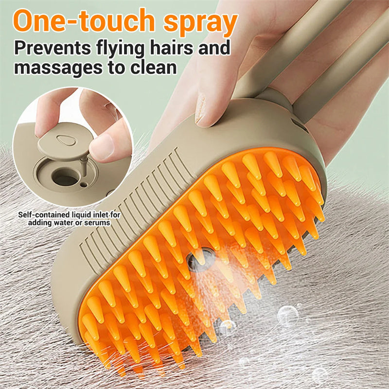 Steamy 3-in-1 Electric Pet Grooming Brush