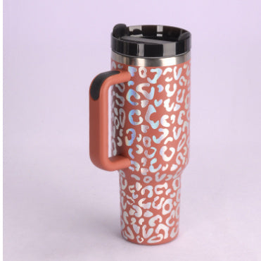 40 oz Insulated Tumbler with Handle and Straw