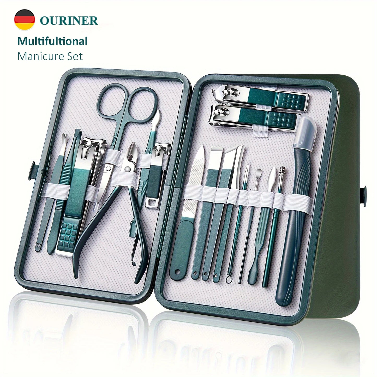 Professional Stainless Steel Nail Care Kit with Travel Case