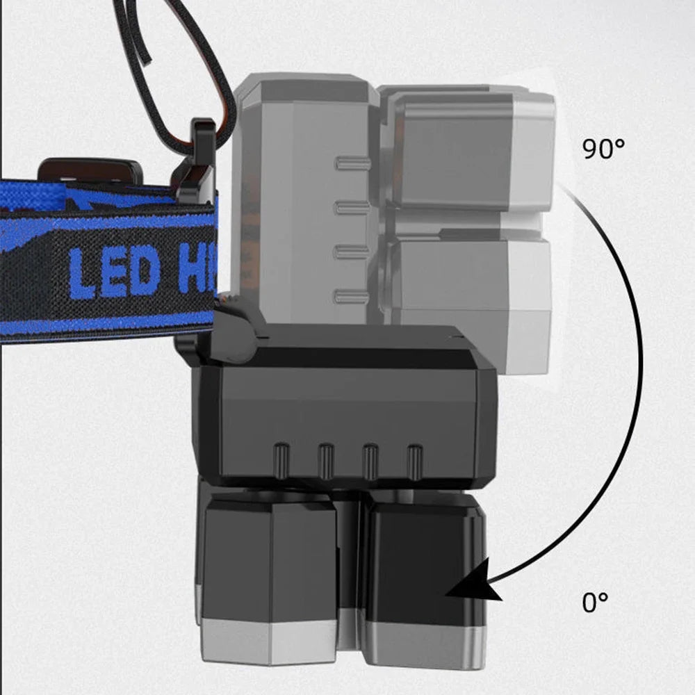 Outdoor 5LED USB Rechargeable Headset Flashlight
