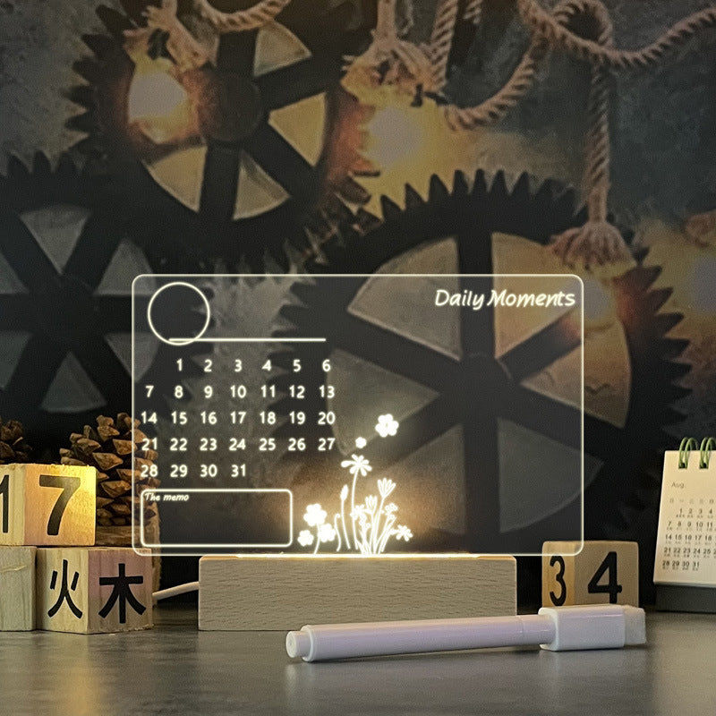 Creative LED Message Board Night Light with Pen & USB