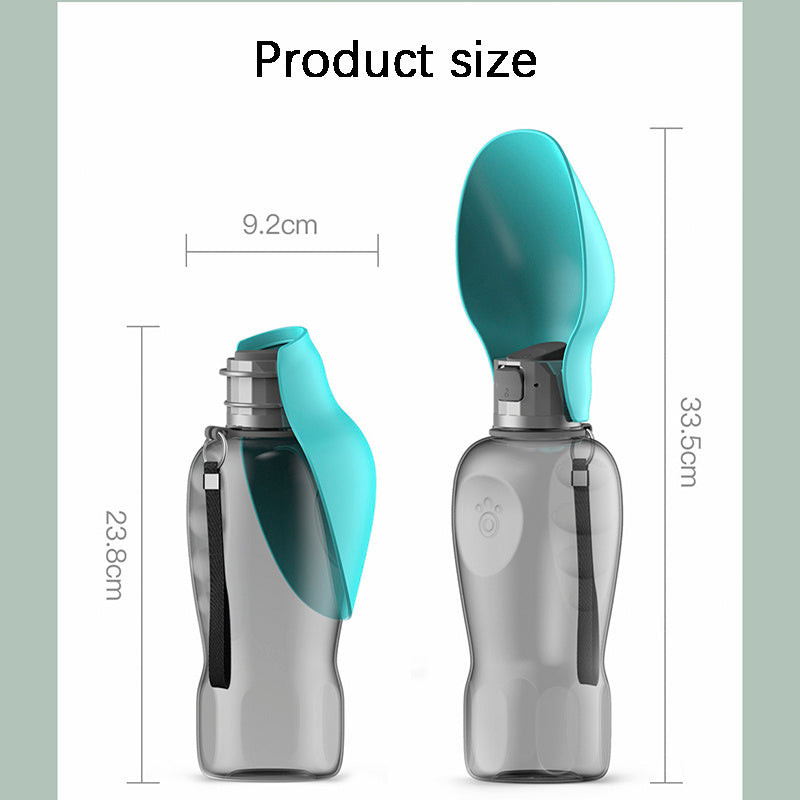 800ml Portable Leakproof Dog Water Bottle with Foldable Bowl