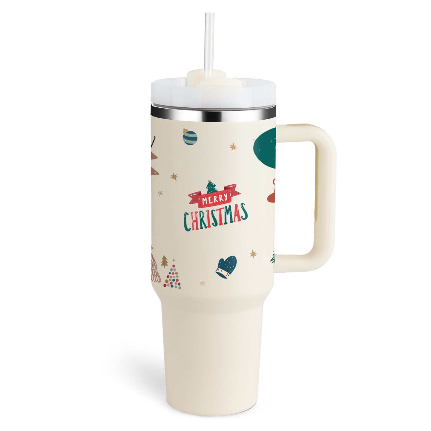 40 oz Insulated Tumbler with Handle and Straw