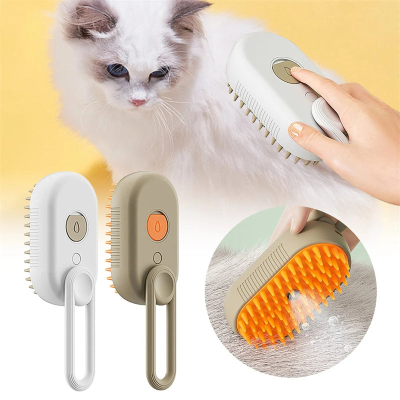 Steamy 3-in-1 Electric Pet Grooming Brush