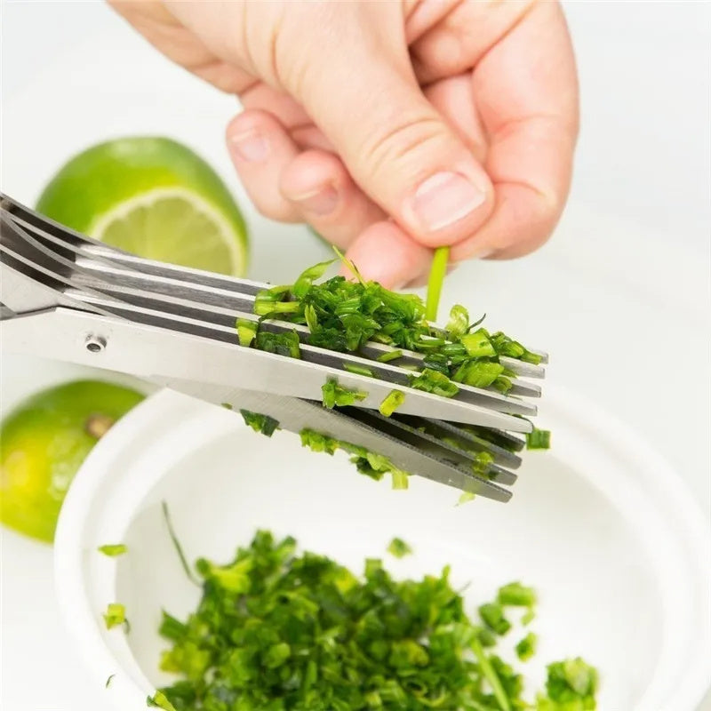 Multifunctional Herb & Onion Scissors – Stainless Steel Blades