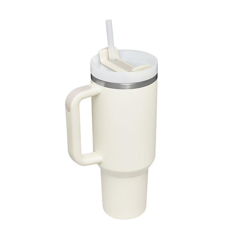 40 oz Insulated Tumbler with Handle and Straw