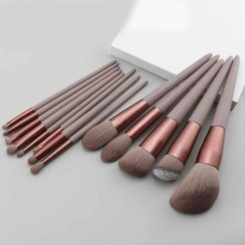 13-Piece Soft Makeup Brush Set with Storage Bag