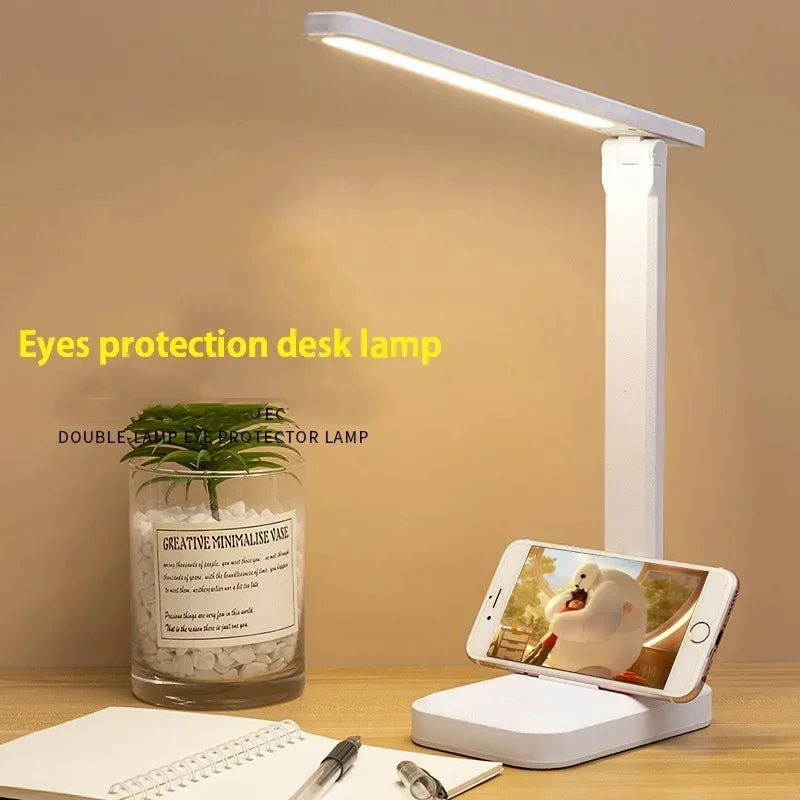 Touch Dimmable LED Folding Desk Lamp with USB Plug