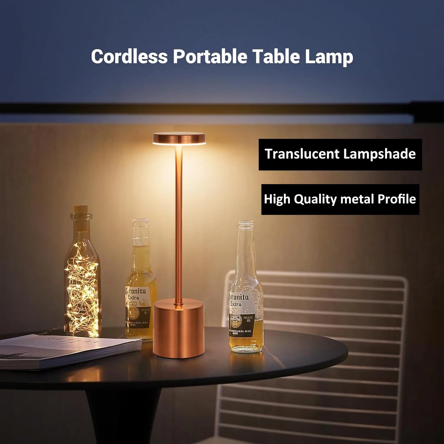LED Touch Sensor Rechargeable Desk Lamp for Bedroom/Hotel