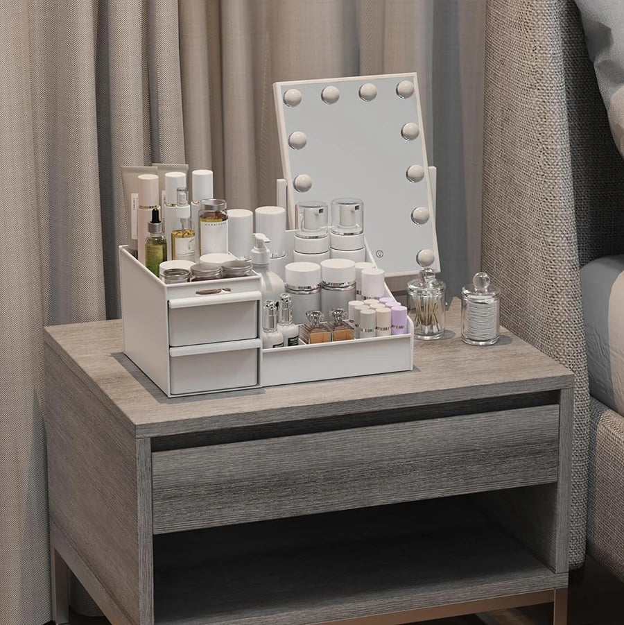 Elegant Makeup Storage Box with Drawer – Vanity & Bathroom Organizer