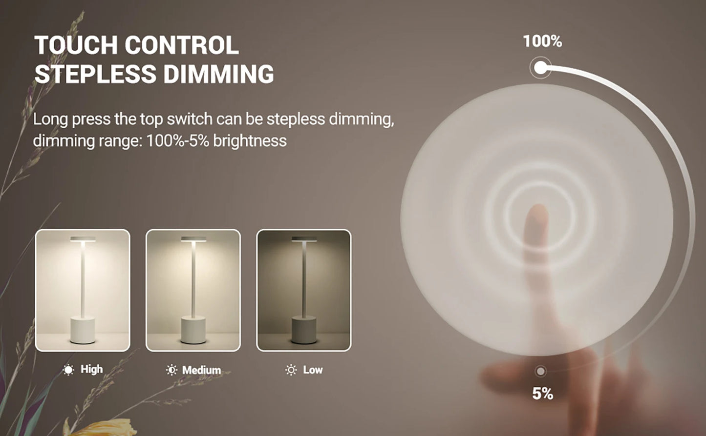 Rechargeable Touch LED Table Lamp – Wireless Night Light