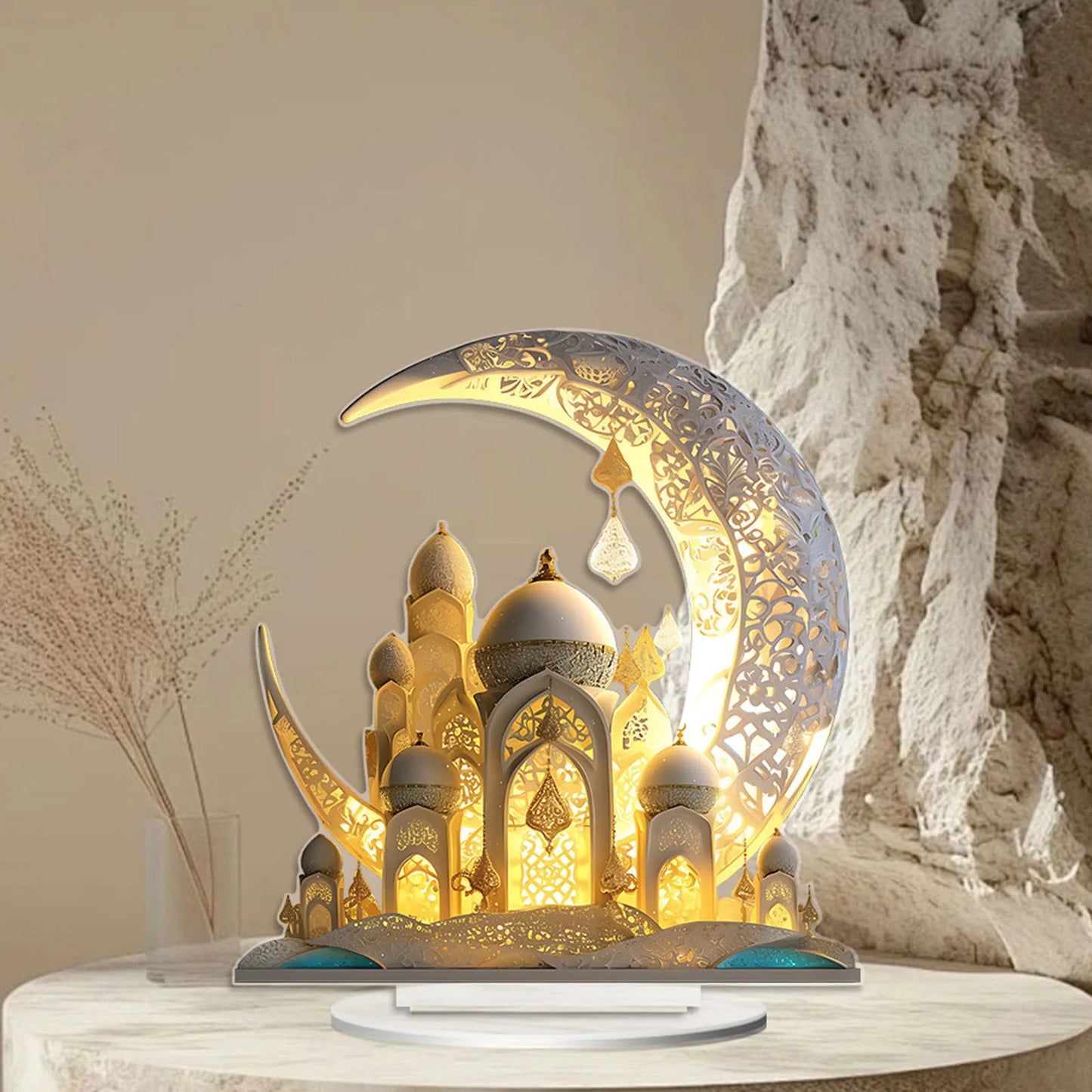 Charm Moon Holiday Acrylic Tabletop Decoration - Aggreko 2024