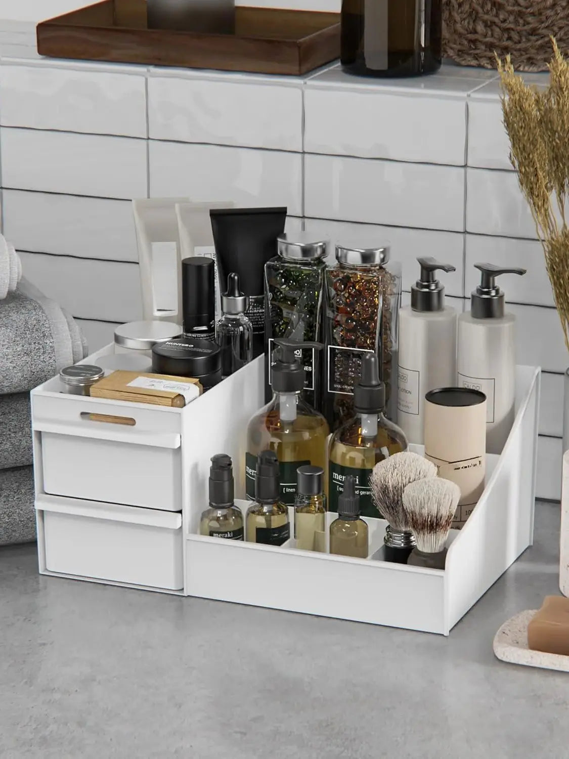 Elegant Makeup Storage Box with Drawer – Vanity & Bathroom Organizer