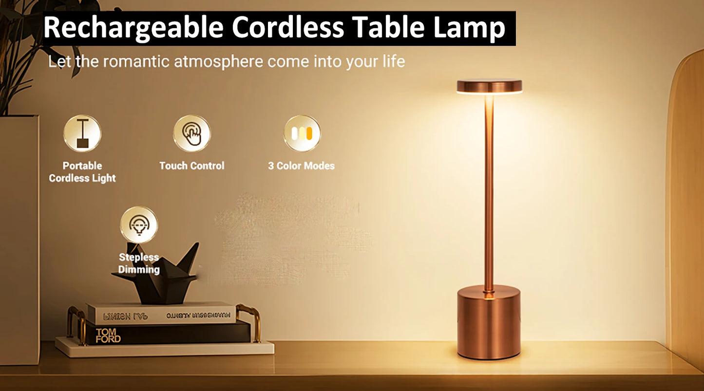 LED Touch Sensor Rechargeable Desk Lamp for Bedroom/Hotel