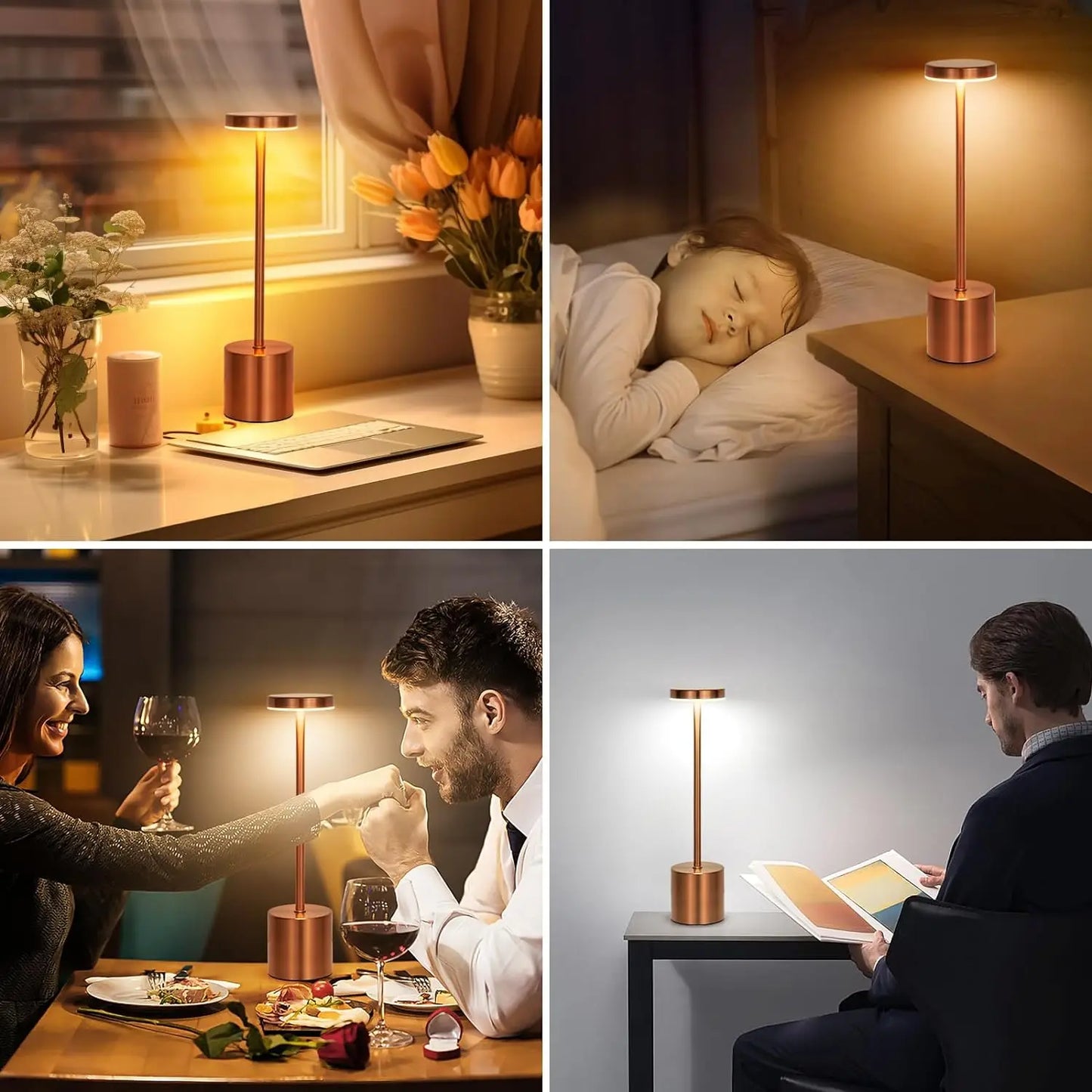 LED Touch Sensor Rechargeable Desk Lamp for Bedroom/Hotel