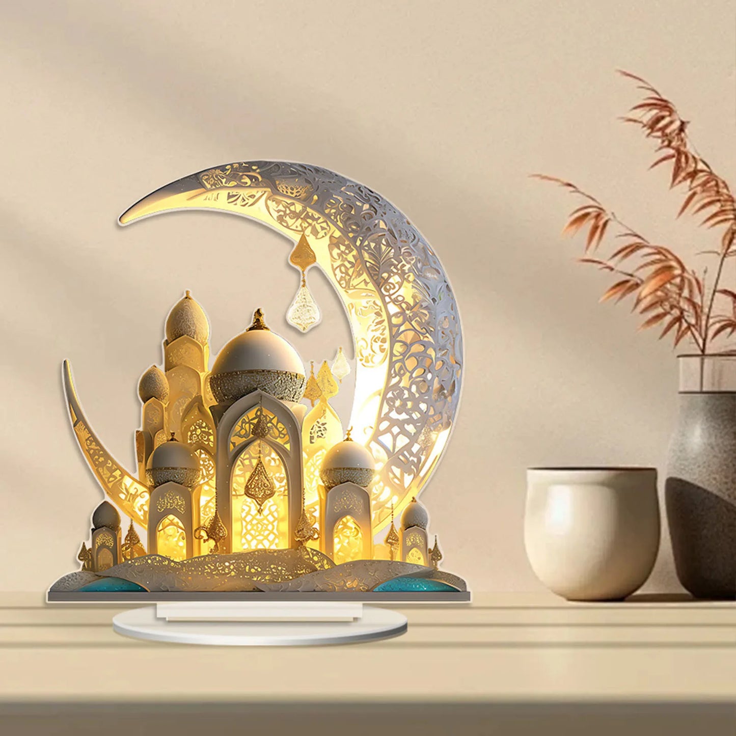 Charm Moon Holiday Acrylic Tabletop Decoration - Aggreko 2024