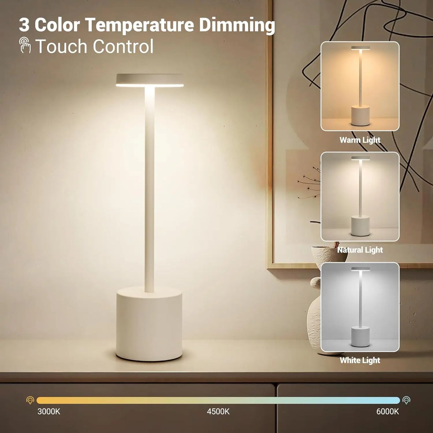 Rechargeable Touch LED Table Lamp – Wireless Night Light