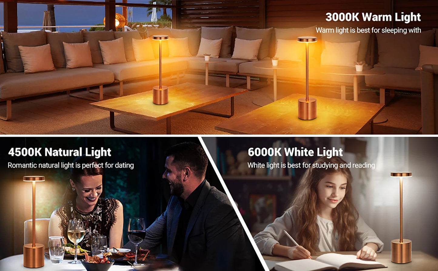 LED Touch Sensor Rechargeable Desk Lamp for Bedroom/Hotel