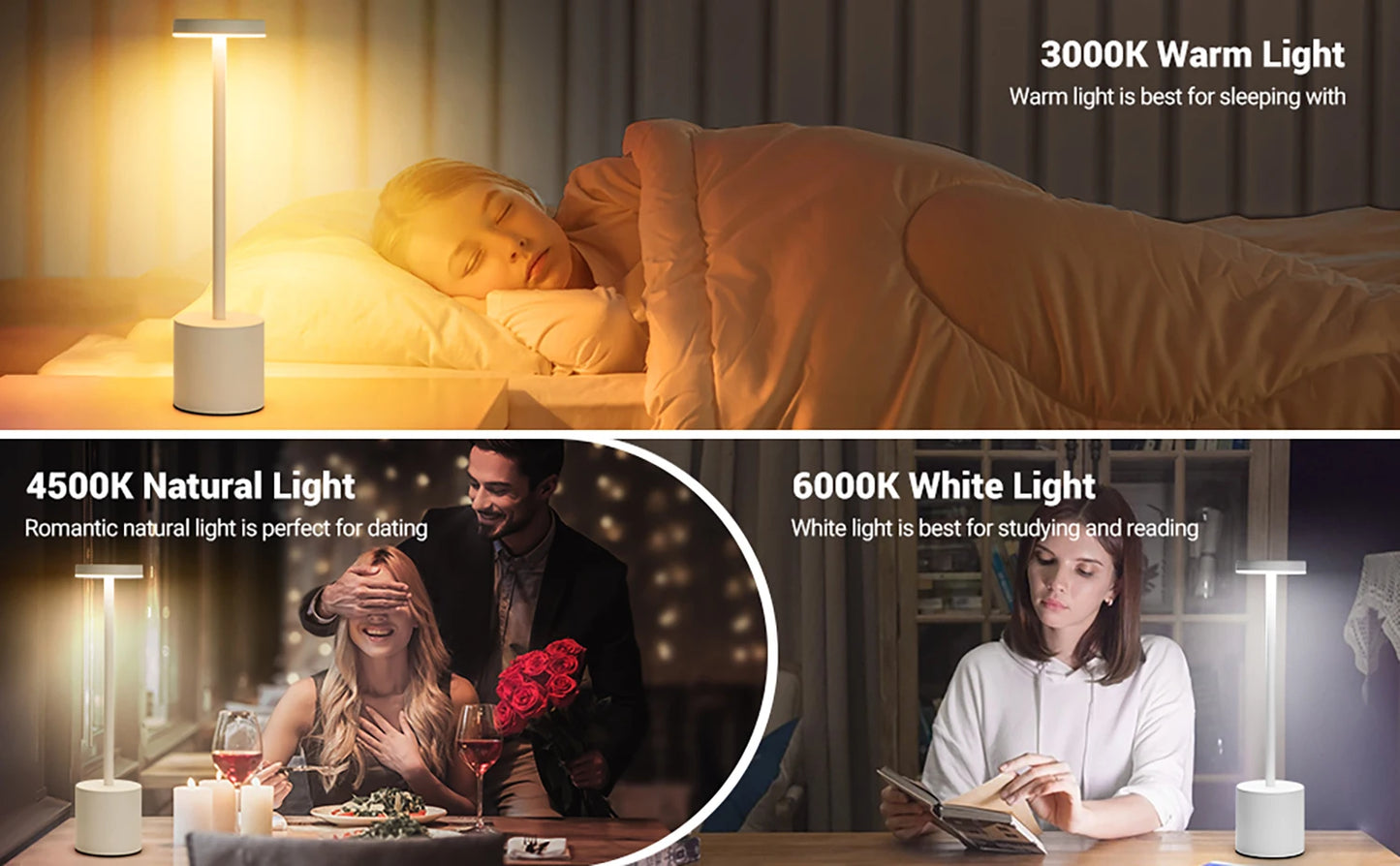 Rechargeable Touch LED Table Lamp – Wireless Night Light