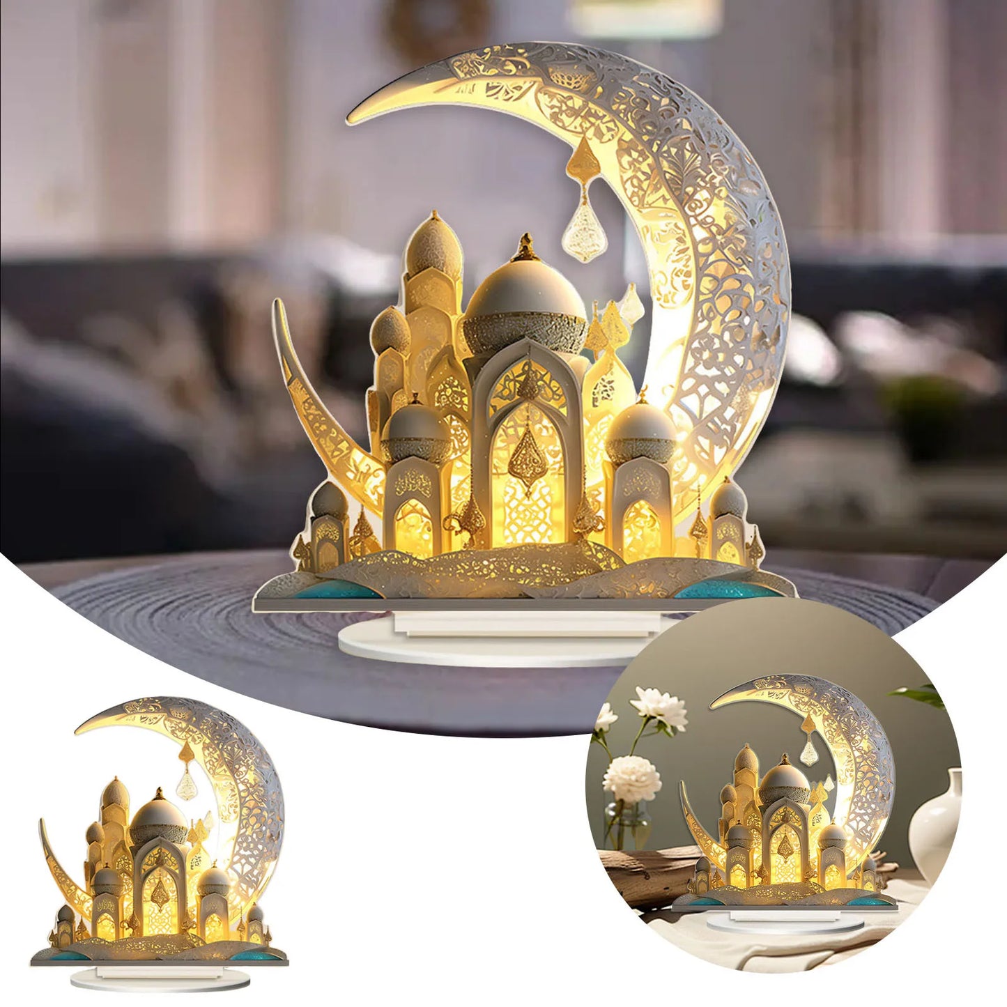 Charm Moon Holiday Acrylic Tabletop Decoration - Aggreko 2024