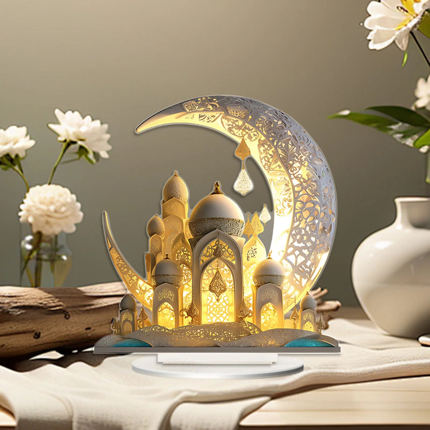 Charm Moon Holiday Acrylic Tabletop Decoration - Aggreko 2024