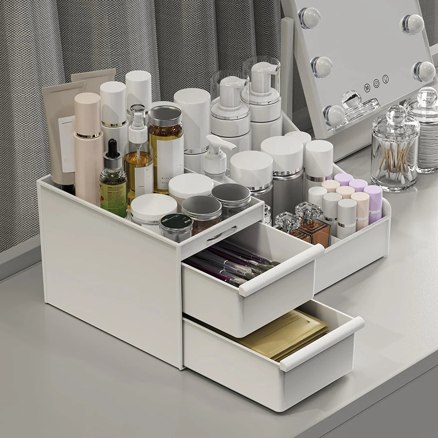 Elegant Makeup Storage Box with Drawer – Vanity & Bathroom Organizer
