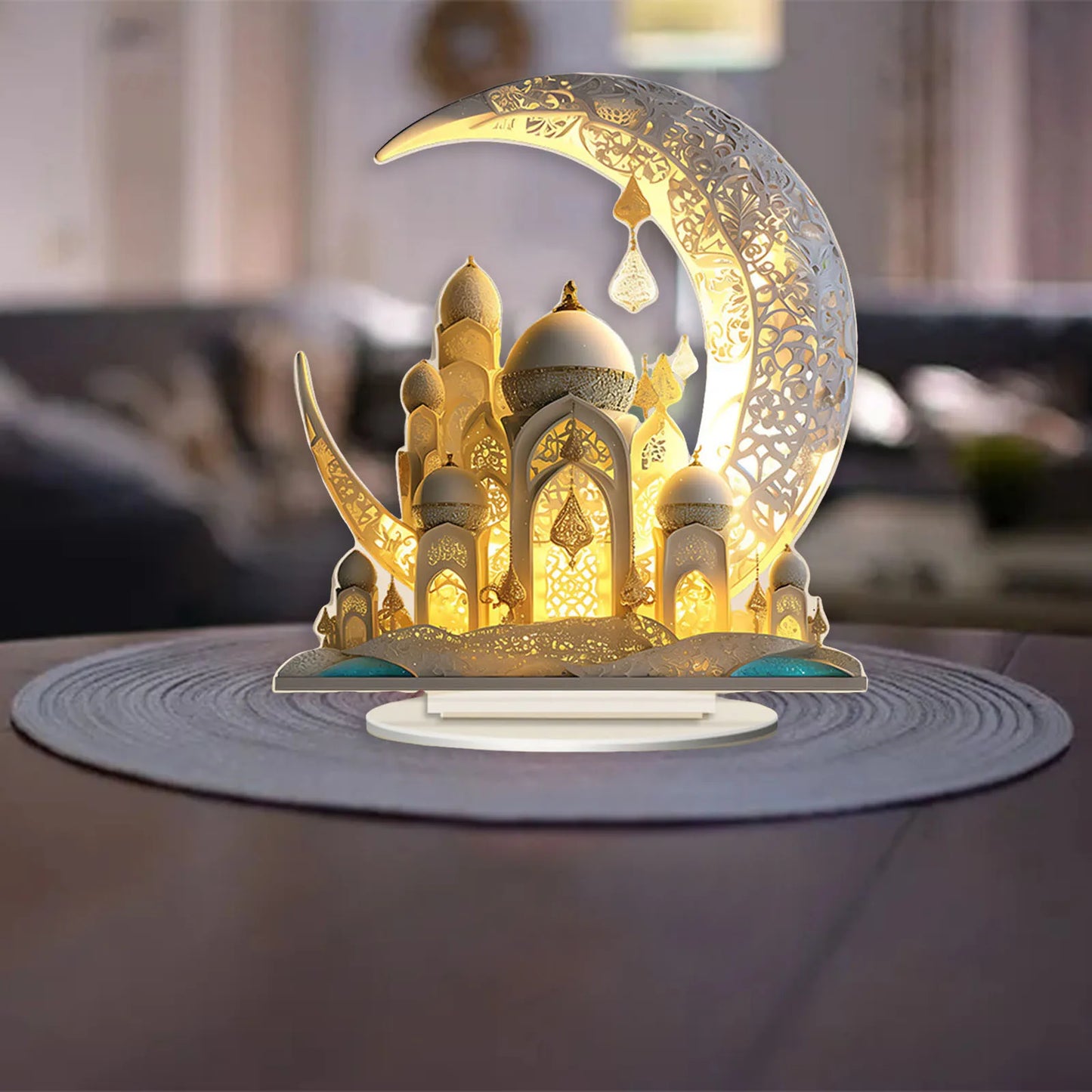 Charm Moon Holiday Acrylic Tabletop Decoration - Aggreko 2024
