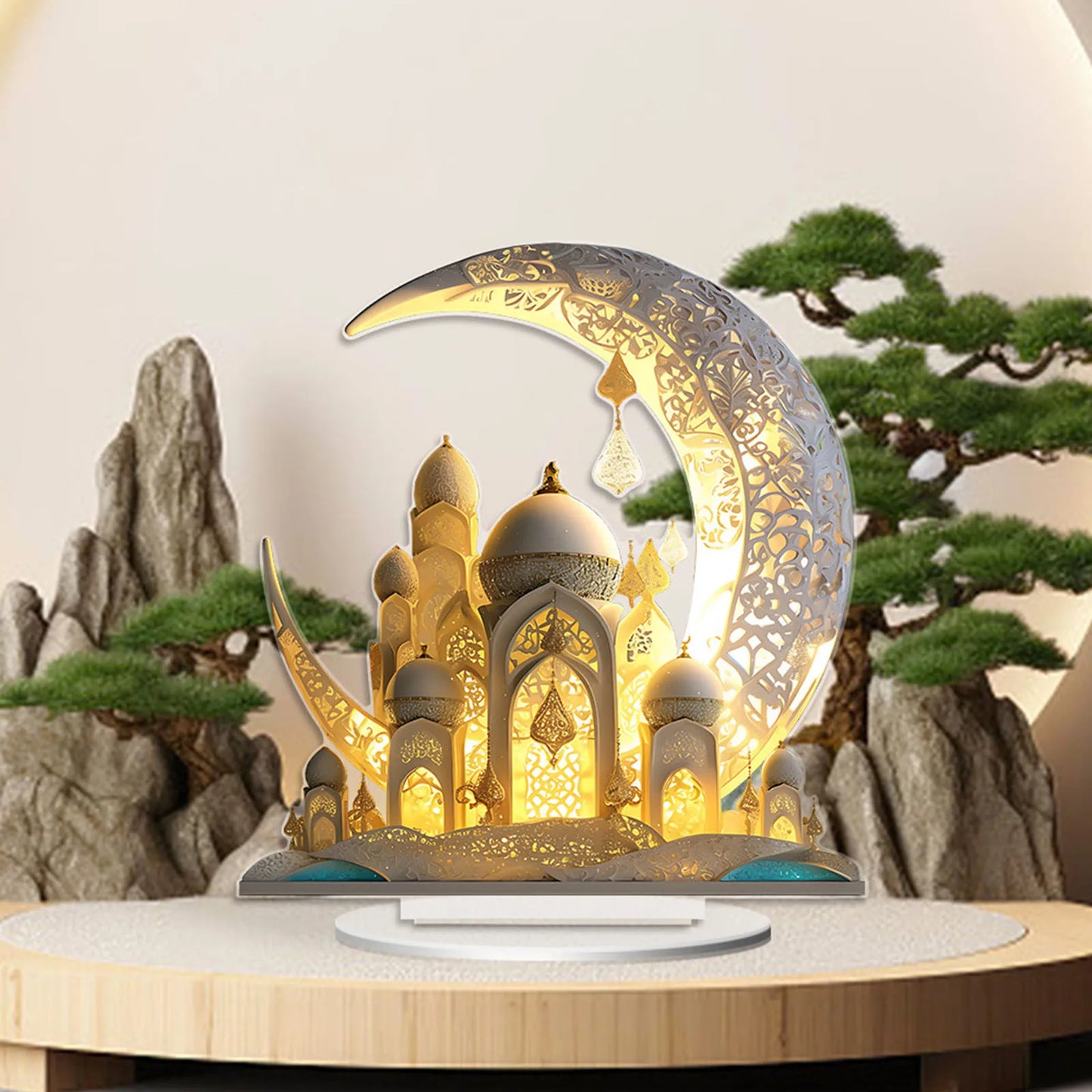 Charm Moon Holiday Acrylic Tabletop Decoration - Aggreko 2024