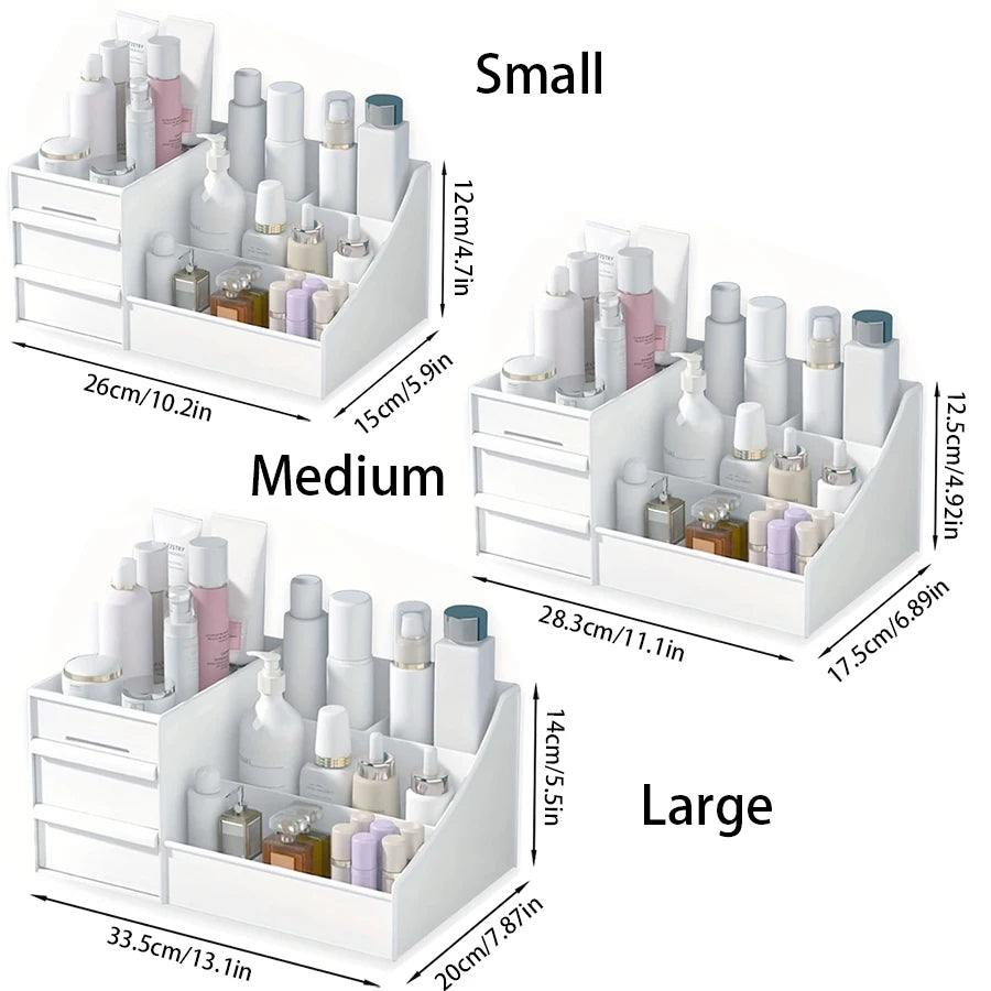Elegant Makeup Storage Box with Drawer – Vanity & Bathroom Organizer