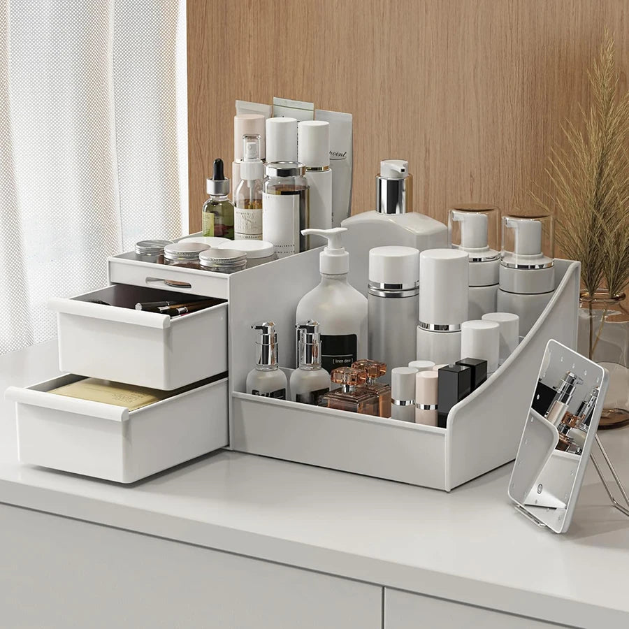 Elegant Makeup Storage Box with Drawer – Vanity & Bathroom Organizer
