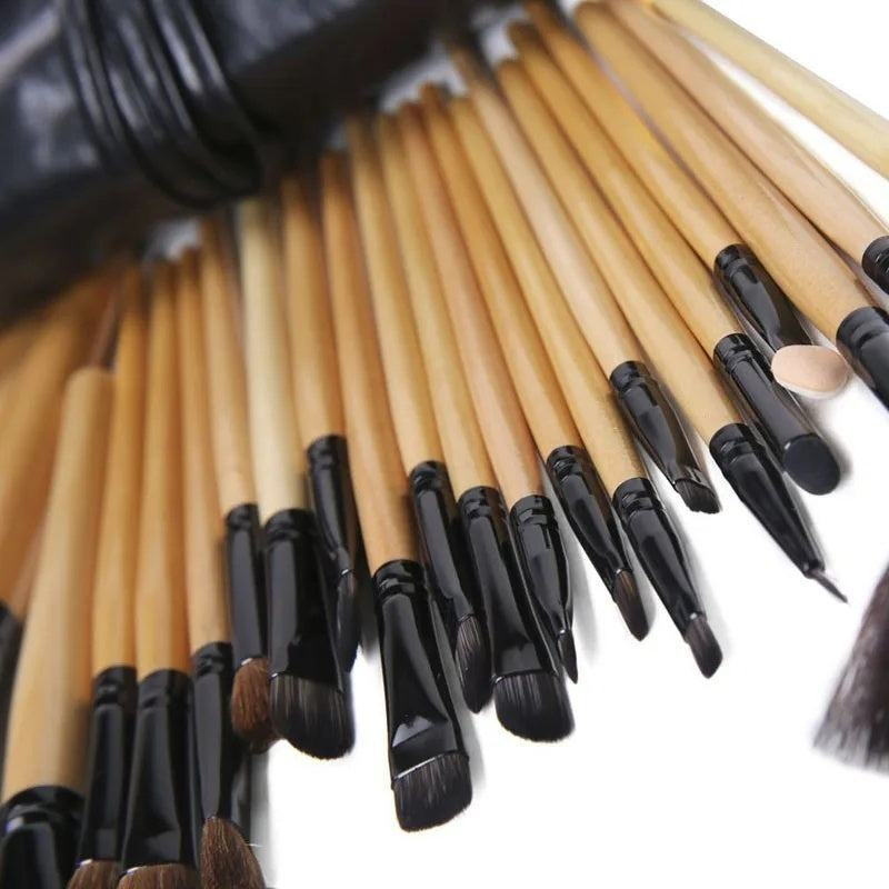 24-Piece Professional Makeup Brush Set for Cosmetics & Eyebrows