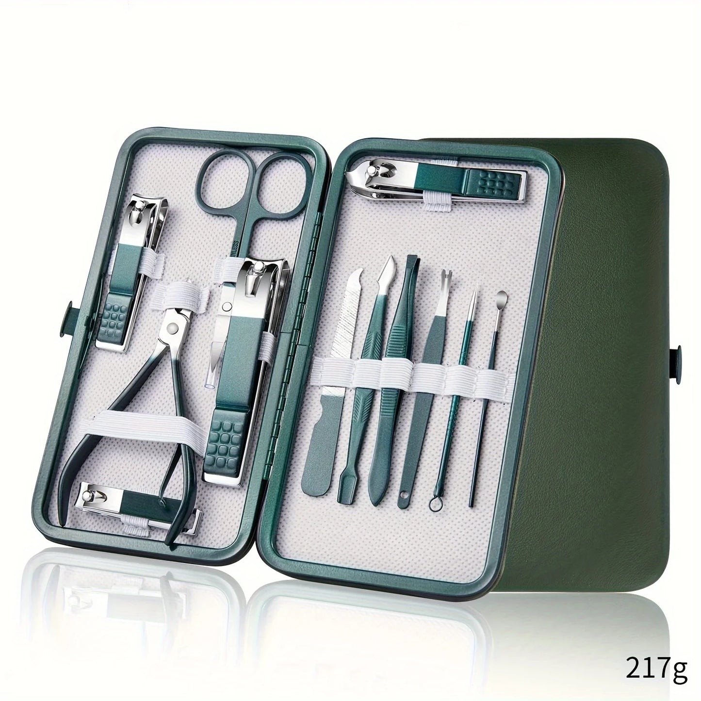Professional Stainless Steel Nail Care Kit with Travel Case