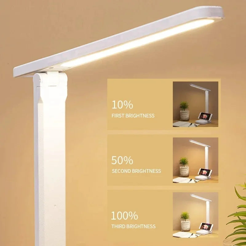 Touch Dimmable LED Folding Desk Lamp with USB Plug