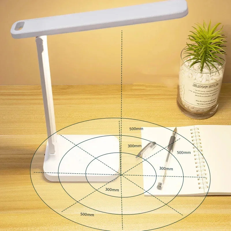 Touch Dimmable LED Folding Desk Lamp with USB Plug