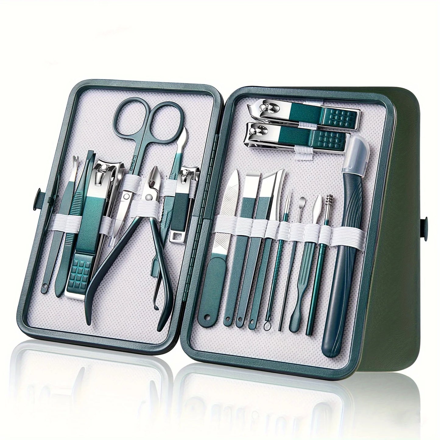 Professional Stainless Steel Nail Care Kit with Travel Case