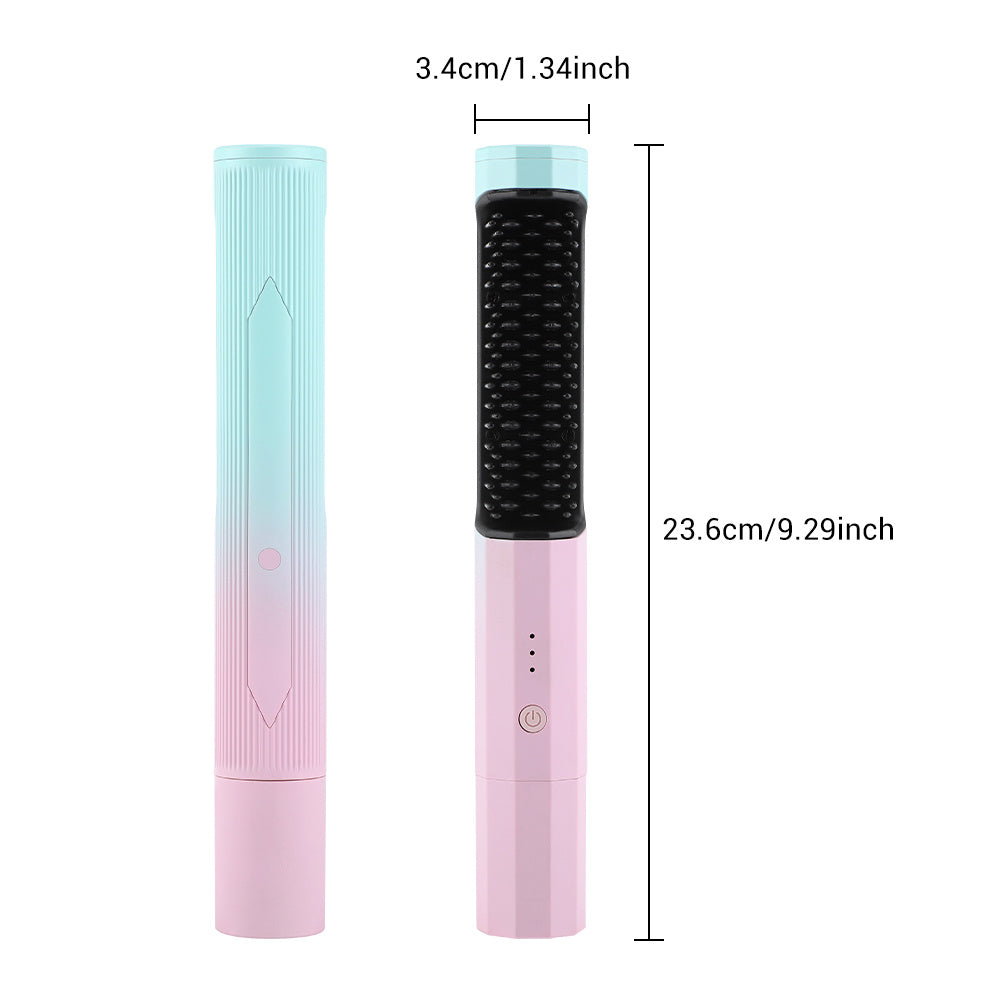 Rechargeable Wireless Hair Straightener & Curler – Dual-Purpose Portable
