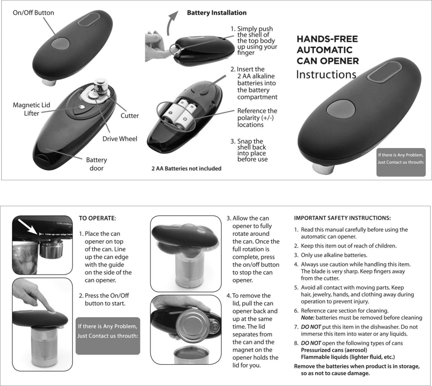 Automatic Electric Can & Jar Opener – One-Touch Tool