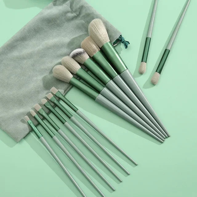 13-Piece Soft Makeup Brush Set with Storage Bag