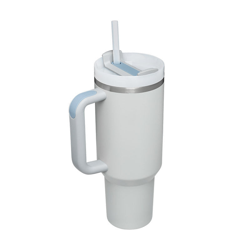 40 oz Insulated Tumbler with Handle and Straw