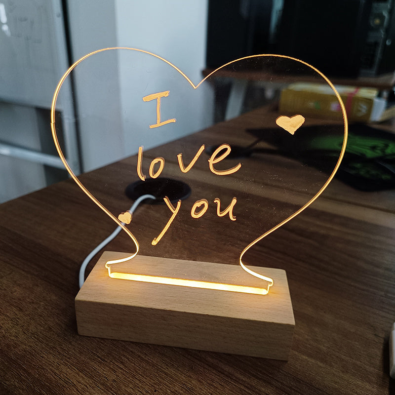 Creative LED Message Board Night Light with Pen & USB